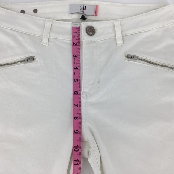 Cabi White Curvy Zip Skinny Jeans, #5317, Size 8 - Picture 13 of 16